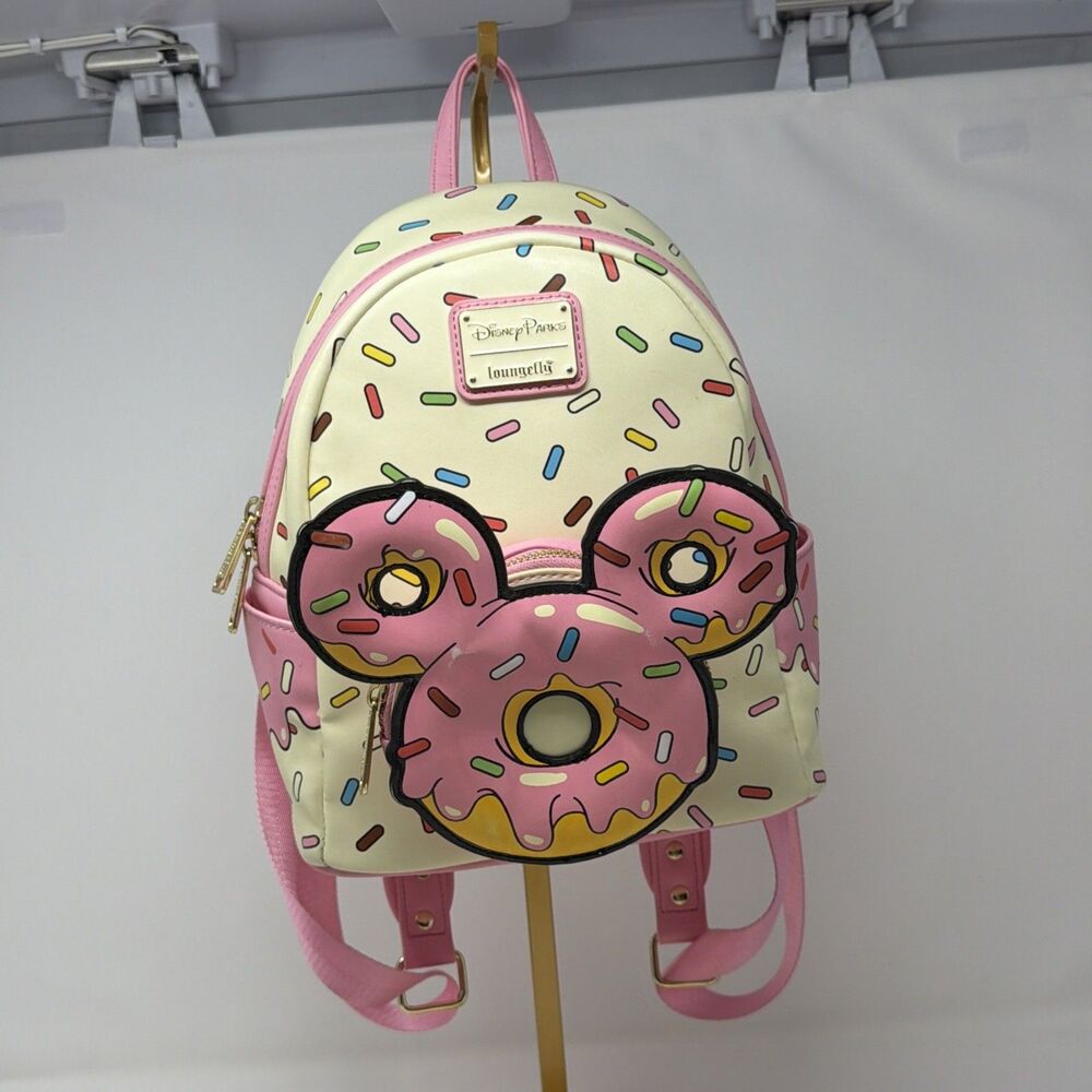 Disney Parks Loungefly Mickey Donut Mini Backpack Disney Eats RARE VAULTED Pink